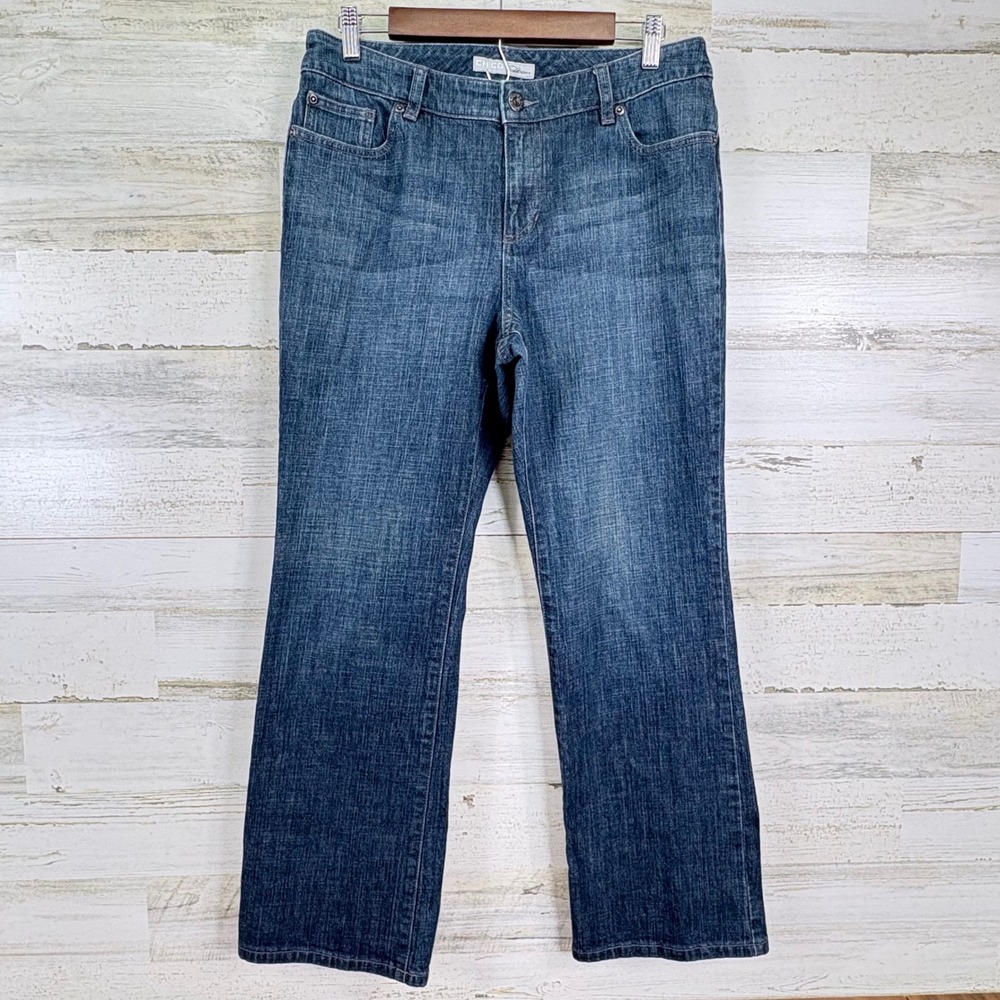 Chico's Platinum Denim Jeans‎ Bootcut Medium Wash Stretch Womens Size 1.5/US 10